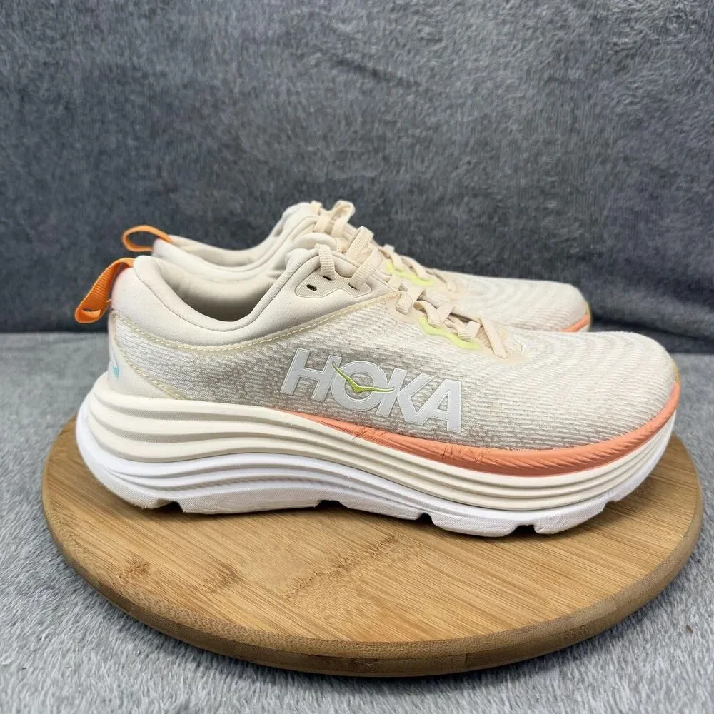 Hoka One One Gaviota 5 Shoes Womens Size 9 B Beige Running Sneakers 1134285 VLG